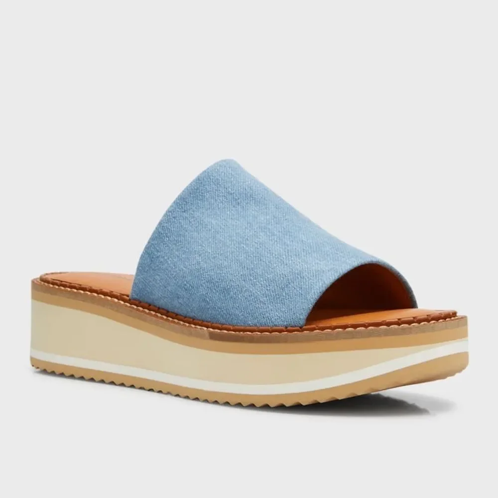 Clergerie Paris FastJ Denim Flatform Sandals, New, Size US 10.5 - Picture 2 of 11